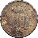 5 Francs 1814-1815, KM# 702, France, Louis XVIII