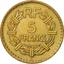 5 Francs 1938-1947, KM# 888a, France