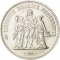50 Francs 1974-1980, KM# 941, France, Legend begins at the level of the beltline of the goddess of Hercules’ at left (KM# 941.2)