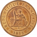 1 Centime 1885-1894, KM# 1, French Indochina