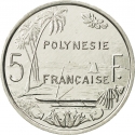 5 Francs 1975-2020, KM# 12, French Polynesia