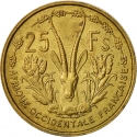 25 Francs 1956, KM# 7, French West Africa