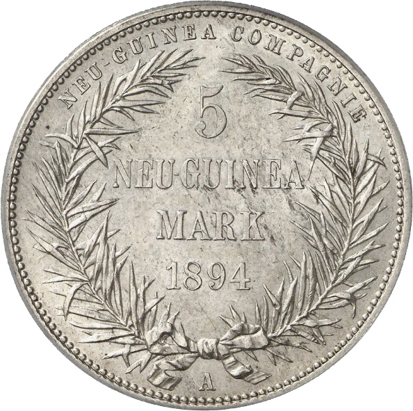 5 Mark 1894, KM# 7, German New Guinea, William II, Reverse