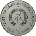 5 Mark 1988, KM# 120, Germany, Democratic Republic (DDR), 150th Anniversary of the first German Steam Locomotive