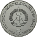 5 Mark 1986, KM# 111, Germany, Democratic Republic (DDR), New Palace of Potsdam