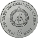 5 Mark 1987, KM# 114, Germany, Democratic Republic (DDR), 750th Anniversary of Berlin, Nikolaiviertel