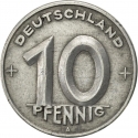 10 Pfennig 1948-1950, KM# 3, Germany, Democratic Republic (DDR)