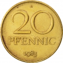20 Pfennig 1969-1990, KM# 11, Germany, Democratic Republic (DDR)