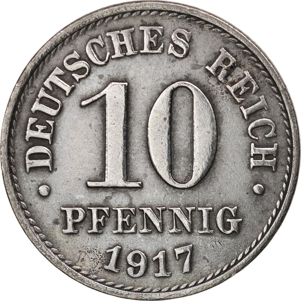 10 Pfennig 1916-1922, KM# 20, Germany, Empire, William II