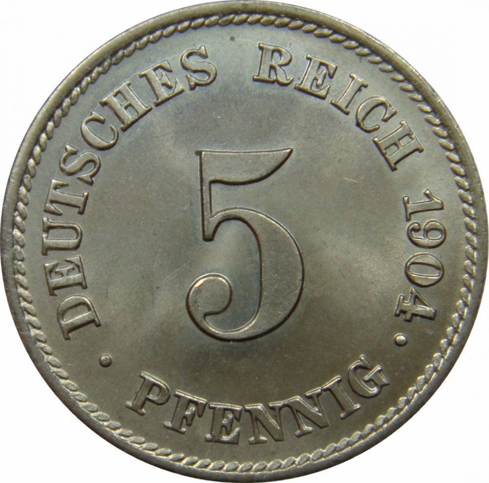 5 Pfennig 1890-1915, KM# 11, Germany, Empire, William II