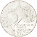 10 Deutsche Mark 1972, KM# 133, Germany, Federal Republic, Munich 1972 Summer Olympics, Olympiastadion in Munich