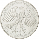 5 Deutsche Mark 1976, KM# 144, Germany, Federal Republic, 300th Anniversary of Death of Hans Jakob Christoffel von Grimmelshausen