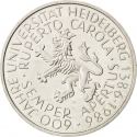5 Deutsche Mark 1986, KM# 164, Germany, Federal Republic, 600th Anniversary of Heidelberg University