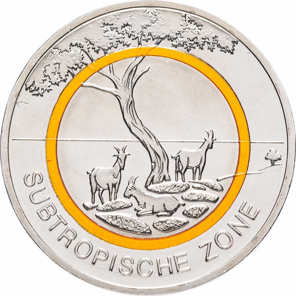 Germany 2018-F Climate zones of the earth-Subtropical Zone 5 Euro Bi-metal Coin