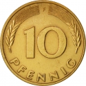 10 Pfennig 1950-2001, KM# 108, Germany, Federal Republic