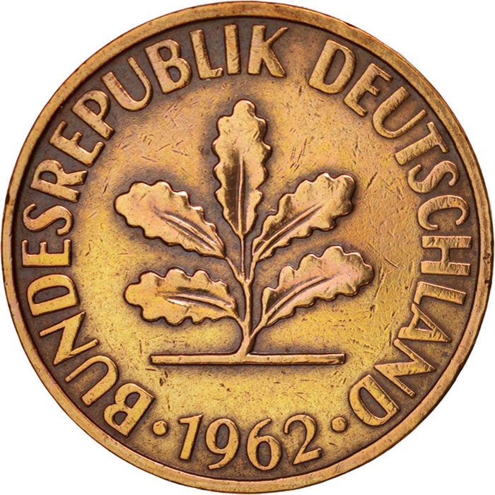 2 Pfennig 1950-1969, KM# 106, Germany, Federal Republic