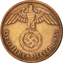 2 Reichspfennig 1936-1940, KM# 90, Germany, Nazi (Third Reich)