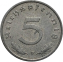 5 Reichspfennig 1940-1944, KM# 100, Germany, Nazi (Third Reich)