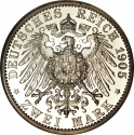2 Mark 1905, KM# 115, Mecklenburg-Strelitz, Adolphus Frederick V
