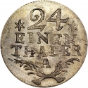 1/24 Thaler 1764-1786, KM# 296, Prussia, Frederick II the Great