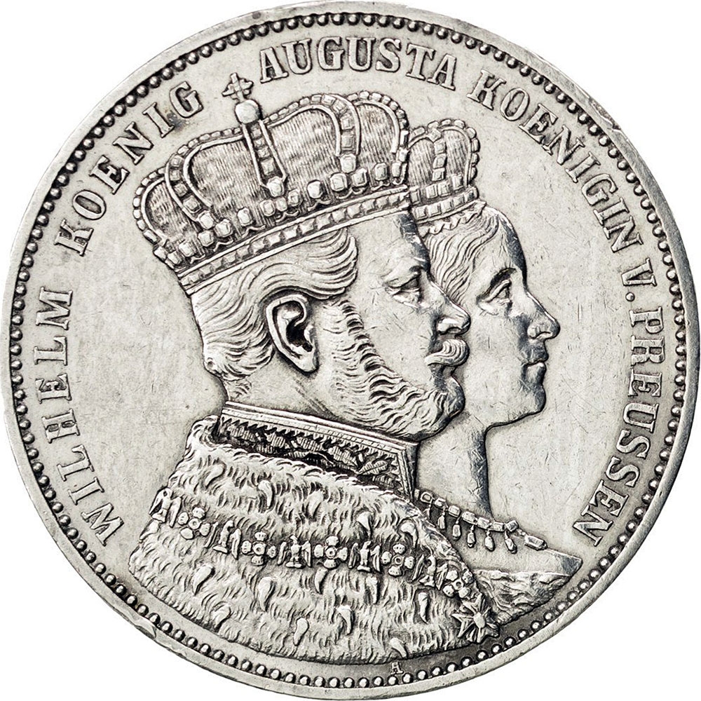 1 Thaler 1861, KM# 488, Prussia, William I, Coronation of William I and Augusta