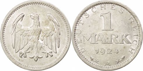 1 Mark Germany, Weimar Republic 1924-1925, KM# 42 | CoinBrothers Catalog