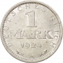 1 Mark 1924-1925, KM# 42, Germany, Weimar Republic