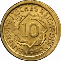 10 Rentenpfennig 1923-1925, KM# 33, Germany, Weimar Republic