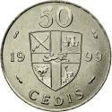 50 Cedis 1995-1999, KM# 31a, Ghana