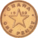1 Penny 1958, KM# 2, Ghana