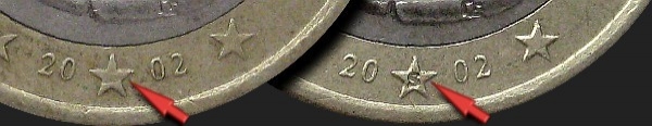 1 Euro 2002-2006, KM# 187, Greece, 2002: S mark in star for the Mint of Finland