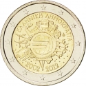 2 Euro 2012, KM# 245, Greece, 10th Anniversary of Euro Coins and Banknotes