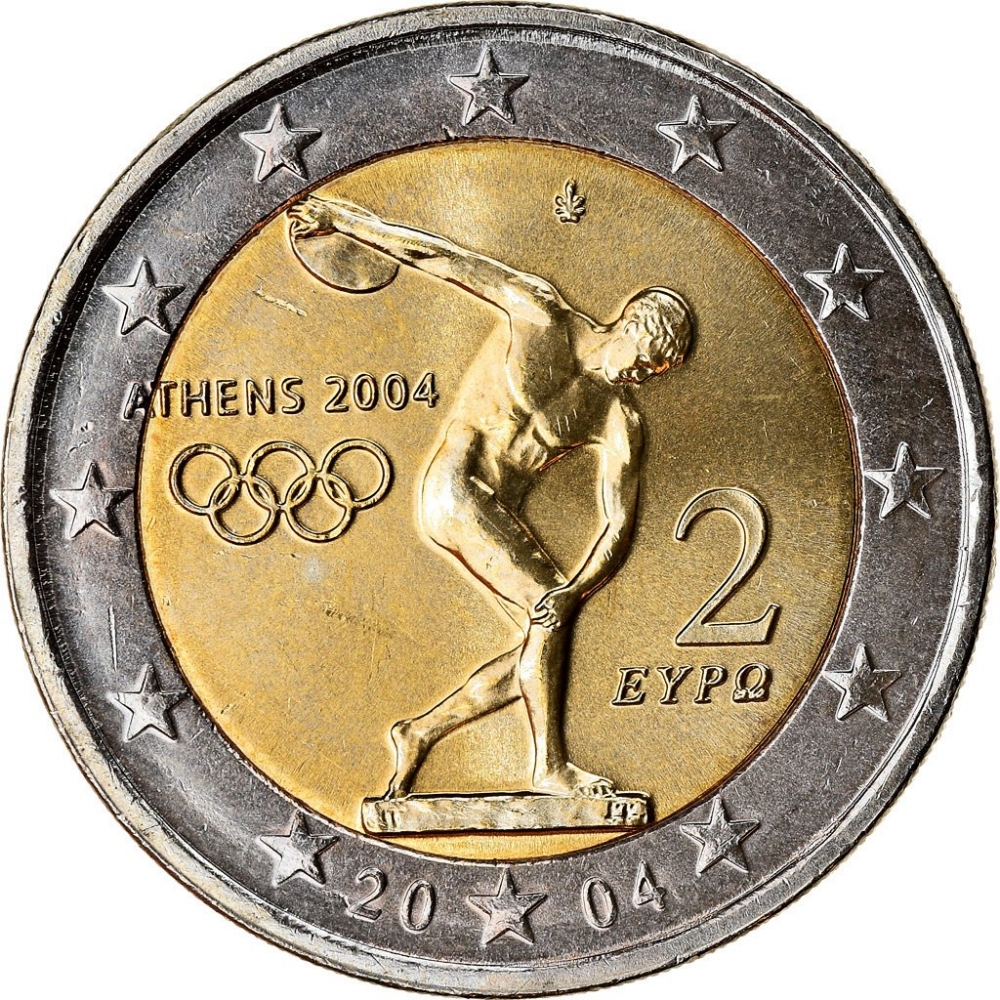 2 Euro 2004, KM# 209, Greece, Athens 2004 Summer Olympics