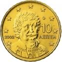 10 Euro Cent 2002-2006, KM# 184, Greece