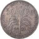 50 Centimes 1903-1921, KM# 45, Guadeloupe