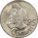25 Centavos 1977-2000, KM# 278, Guatemala