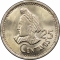 25 Centavos 1977-2000, KM# 278, Guatemala, KM# 278.2 - Small head, wide rim