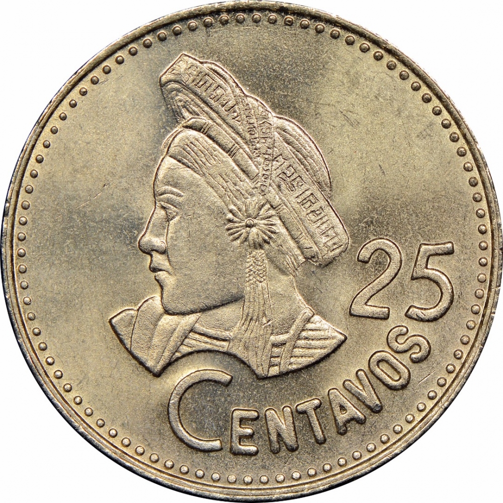 25 Centavos Guatemala 1977-2000, KM# 278 | CoinBrothers Catalog