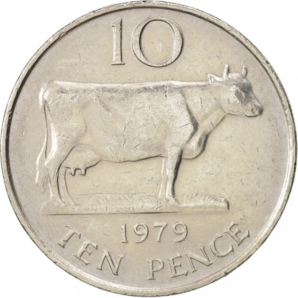 10 Pence 1977-1984, KM# 30, Guernsey, Elizabeth II