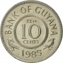 10 Cents 1967-1992, KM# 33, Guyana