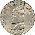 20 Centavos 1931-1958, KM# 73, Honduras