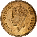 10 Cents 1948-1951, KM# 25, Hong Kong, George VI