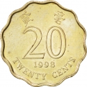 20 Cents 1993-1998, KM# 67, Hong Kong, Elizabeth II