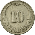 10 Fillér 1926-1940, KM# 507, Hungary, Miklós Horthy