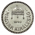 2 Fillér 1940-1942, KM# 518, Hungary, Miklós Horthy