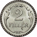 2 Fillér 1940-1942, KM# 518, Hungary, Miklós Horthy