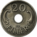 20 Fillér 1941-1944, KM# 520, Hungary, Miklós Horthy