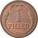 1 Fillér 1926-1939, KM# 505, Hungary, Miklós Horthy