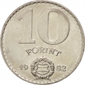 10 Forint 1971-1982, KM# 595, Hungary