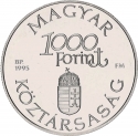 1000 Forint 1995, KM# 714, Hungary, Old Danube Ships, Hableány